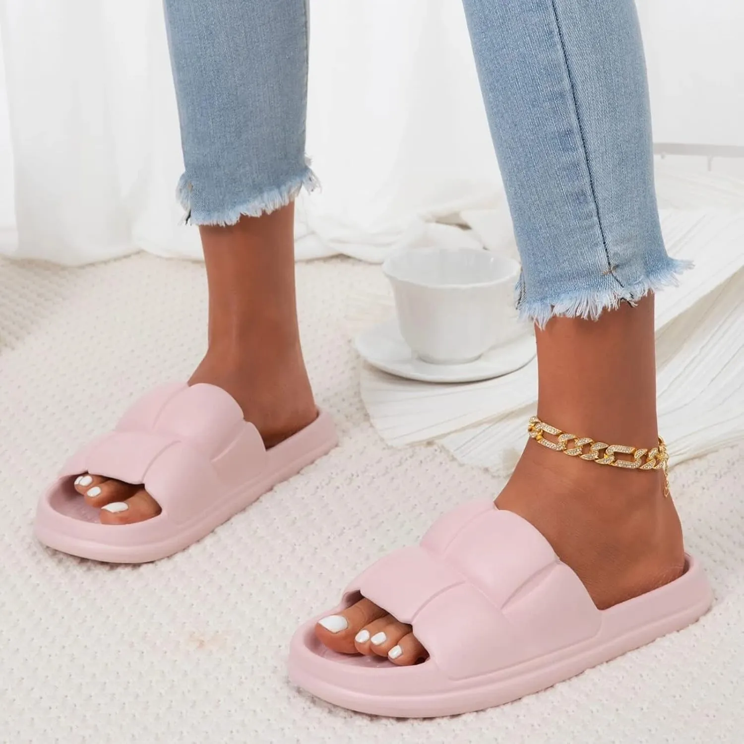 Women's Sandals Comfortable Walking Open Toe Sandals Black Flip Flops for Women Dressy Black Flat Sandal Dressy Open Toe Summer Dressy Women's Comfortable Walking Sandal