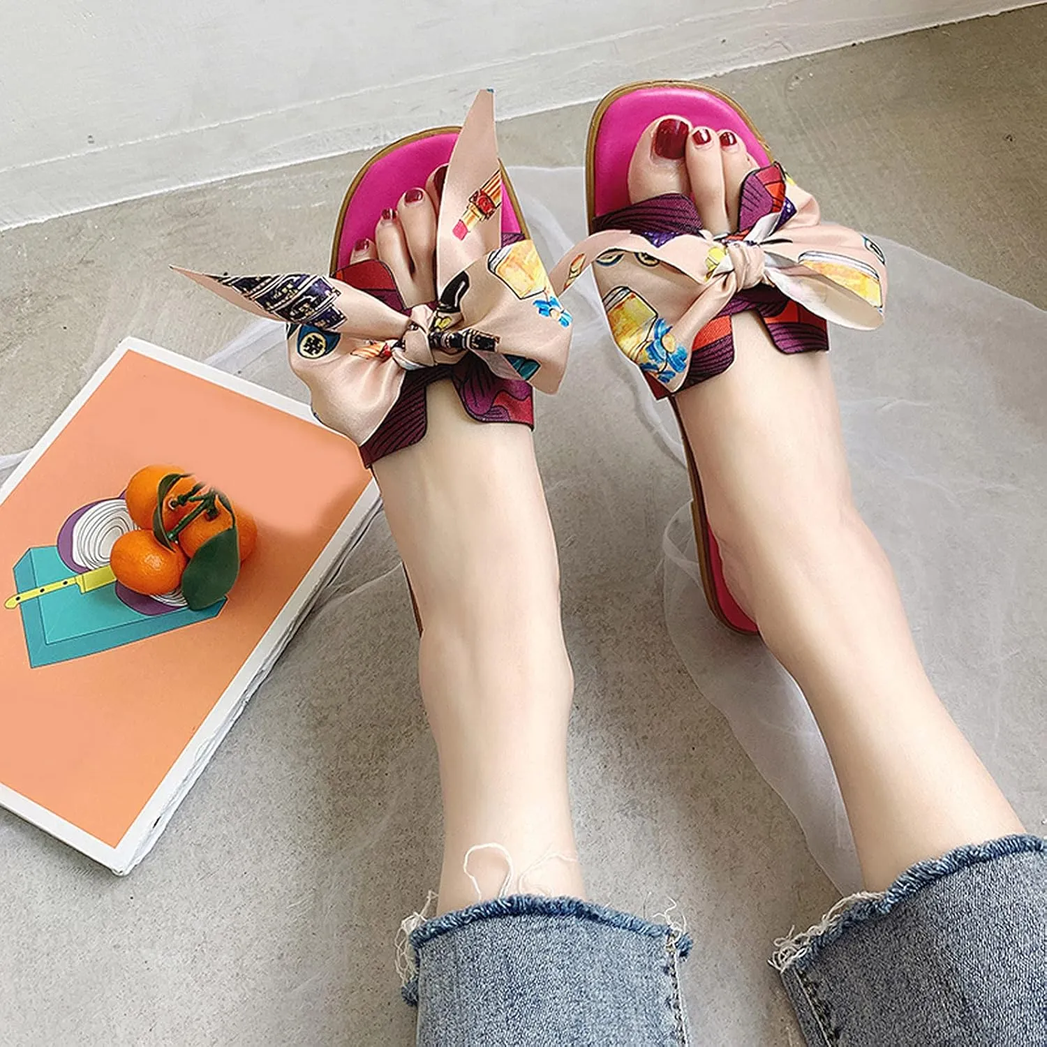 Women's Sandals Comfortable Womens Sandals Strap Flip Flop Slippers Women Funny Womens Flat Sandles Summer Slip on Flat Women's Comfortable Arch Support Dressy Flat