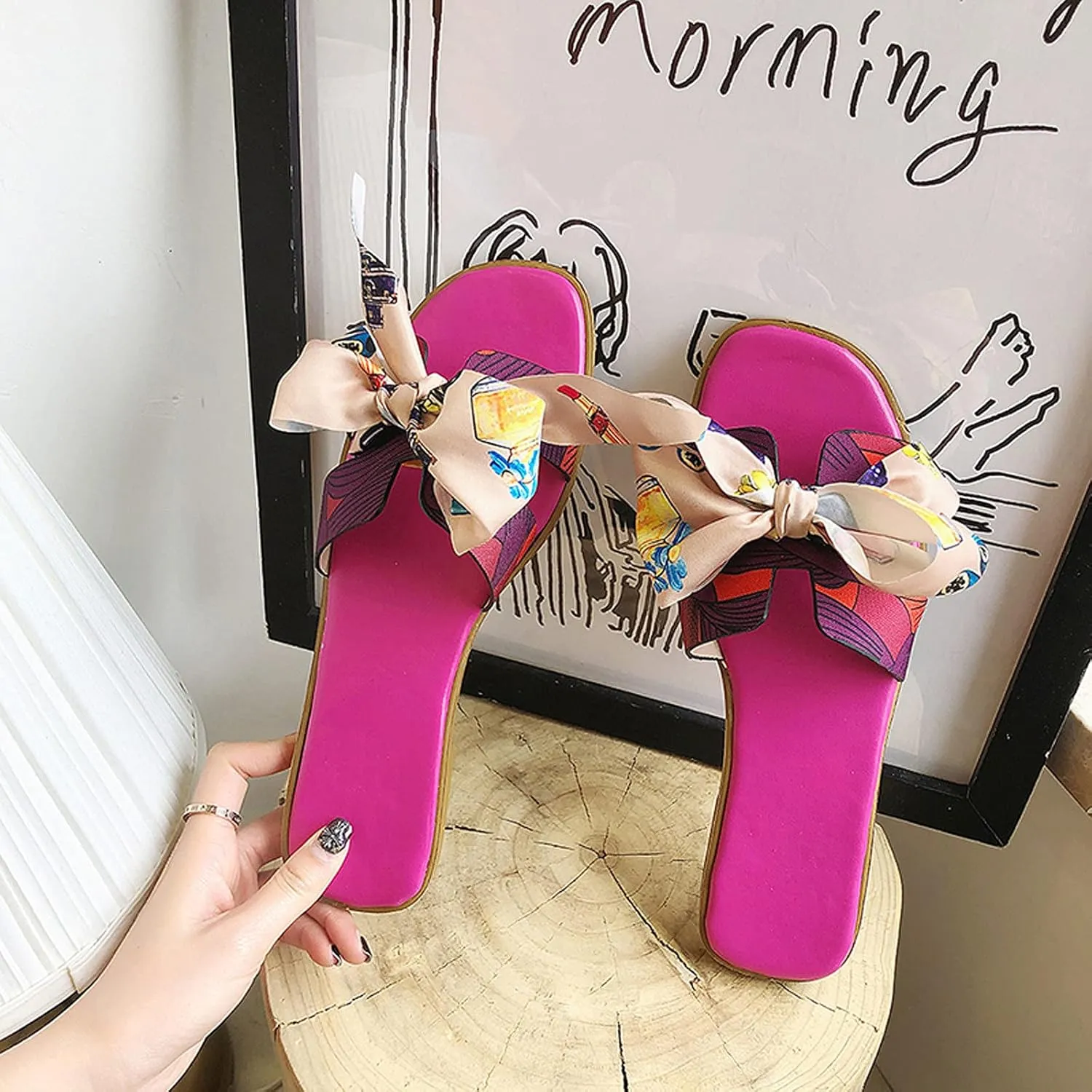Women's Sandals Comfortable Womens Sandals Strap Flip Flop Slippers Women Funny Womens Flat Sandles Summer Slip on Flat Women's Comfortable Arch Support Dressy Flat