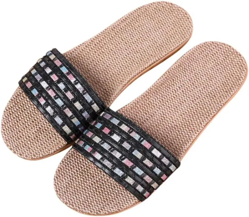 Womens Sandals Dressy Brown Womens Sandals Black Flip Flops for Women Dressy Flat Sandal Summer Slip on Flat Women's Flat Sandal Fashion Slides