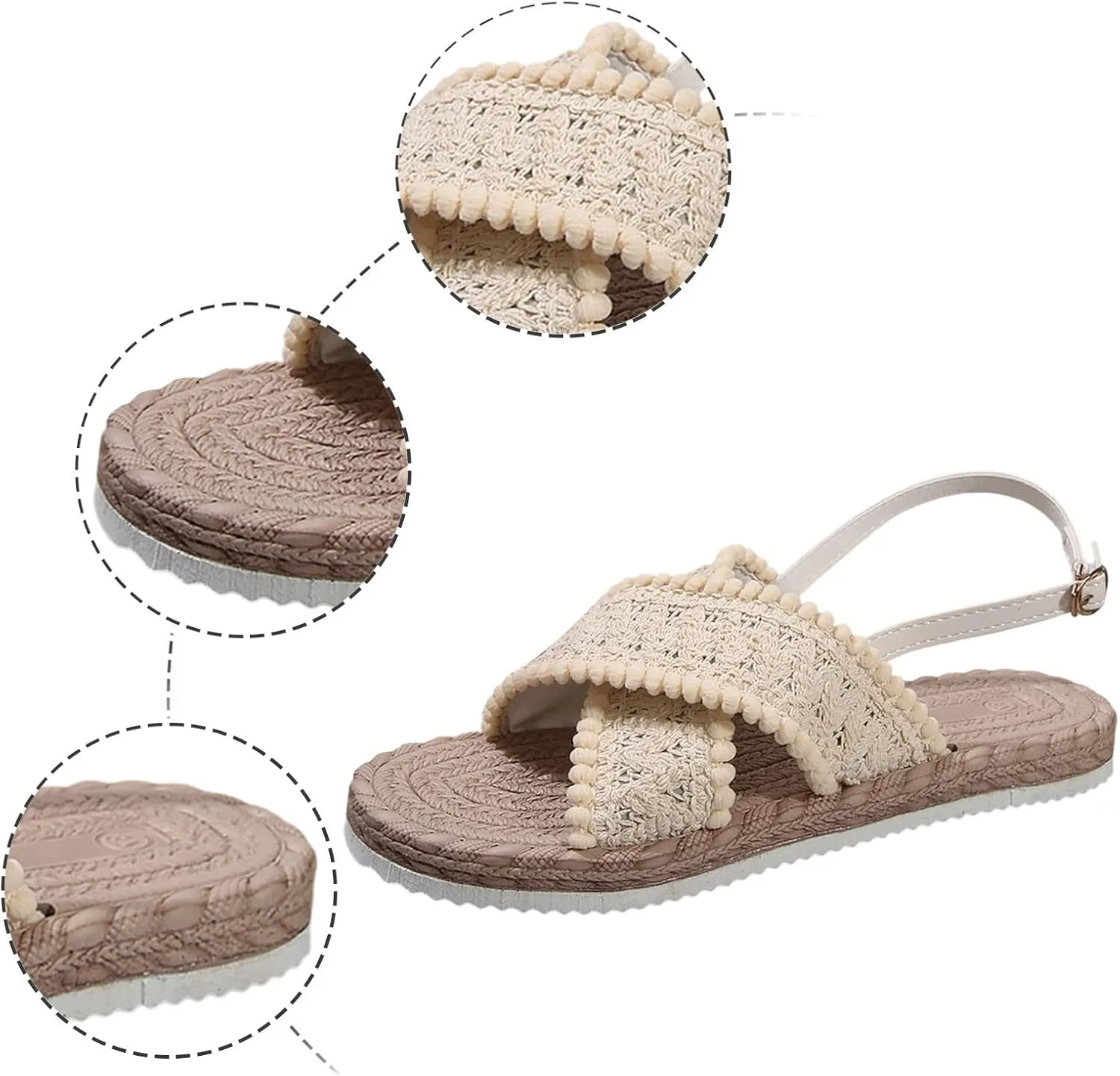 Womens Sandals Shoes Fashion Classic Fit Casual Athletic Yoga Mat Sandals Elastic Jeweled Bohemian Flats