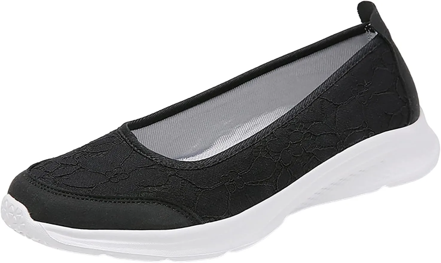 Women's Slip on Athletic Walking Shoes Lightweight Woven Orthopedic Walking Shoes Outdoor Casual Fitness Shoe