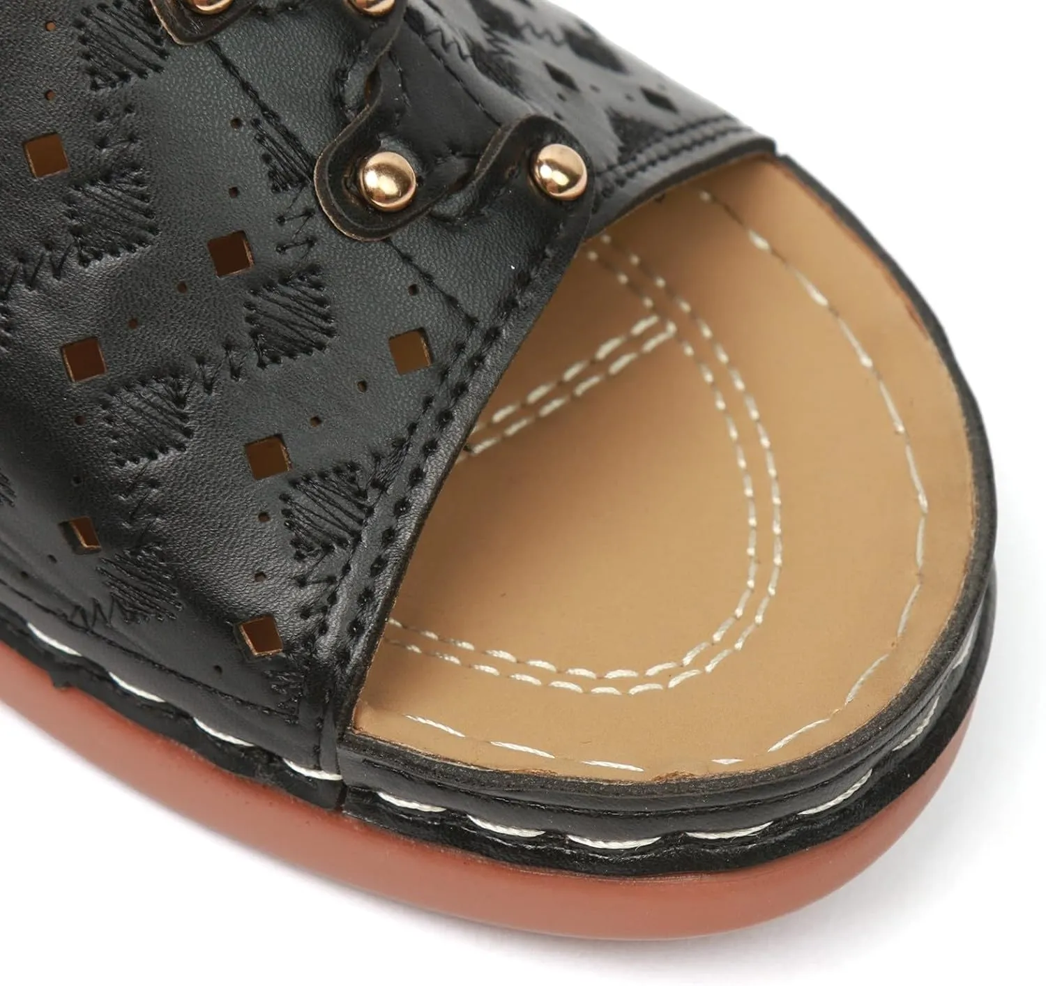 Women's Soft Soled Cushioned Wedge Slide Open Toe Wedge Sandals Versatile Sandals Breathable Casual Sandals