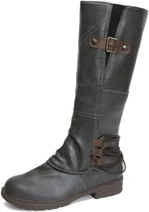 Women's Western Cowboy Boots Mid Calf Fashion Heel Side Zipper Boots High Color Boots Women's Elastic Leather Booties